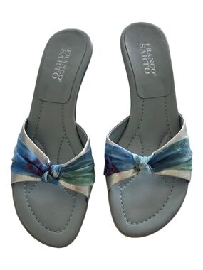 Franco Sarto Blue Knot-Front Kitten Heel Sandals